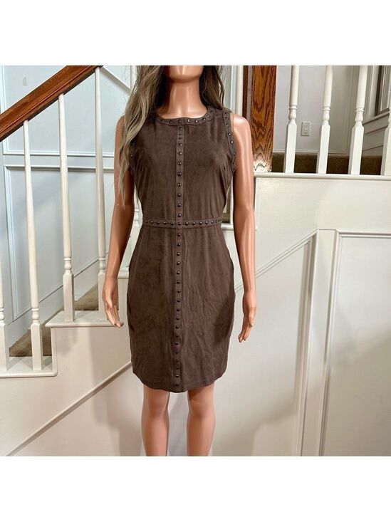 Apt. 9 Dresses & Skirts - NWT brown super soft faux suede studded dress